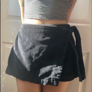 black corduroy skort
